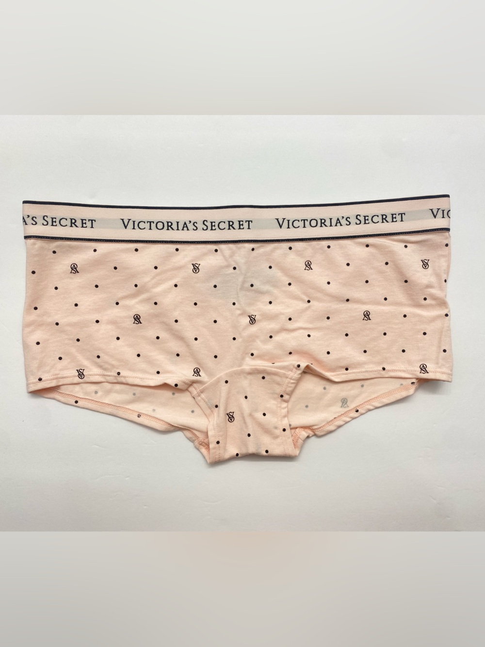Victoria's Secret Pink Polka Dot Boyshorts with Logo Waistband